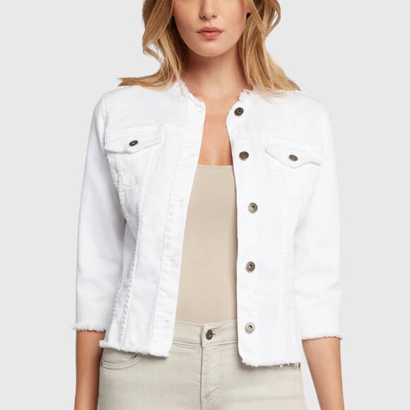 New Principle Denim The Jewel in White Denim Jacket - Picture 1 of 11